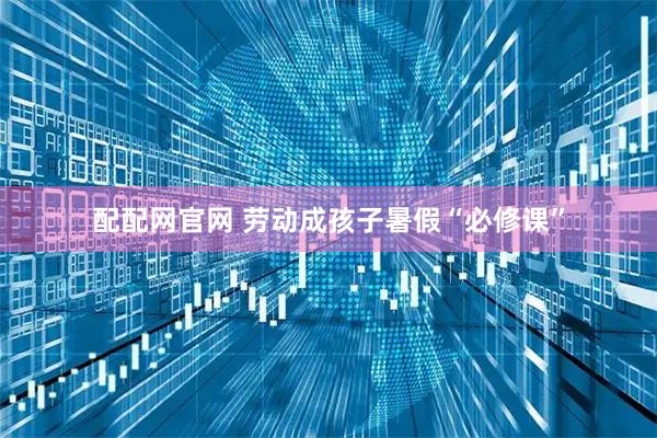 配配网官网 劳动成孩子暑假“必修课”
